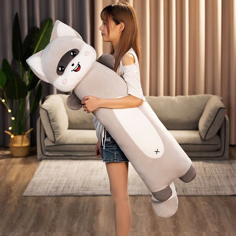 BowLift | Long Snuggly Cat and Raccoon Plushies