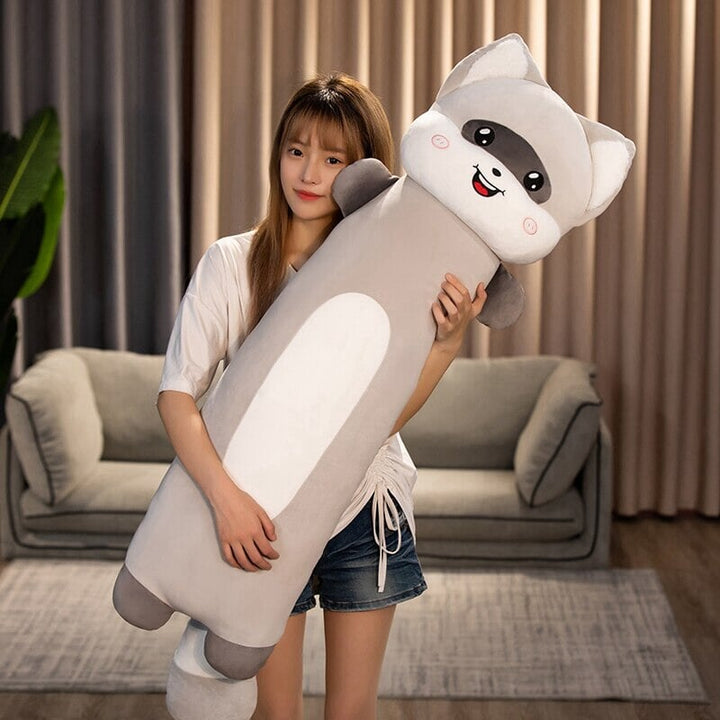 BowLift | Long Snuggly Cat and Raccoon Plushies
