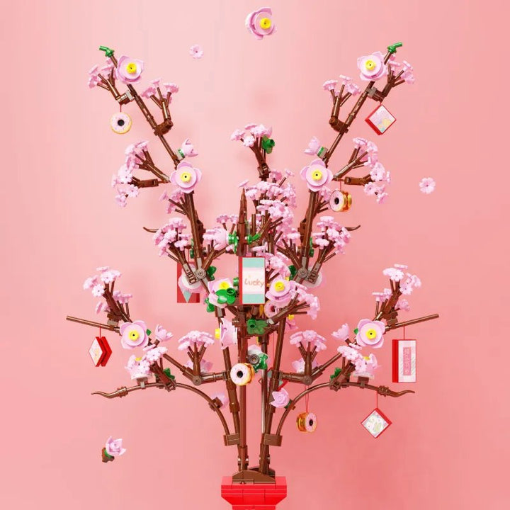BowLift | Lucky Peach Blossom Vase Micro Building Blocks