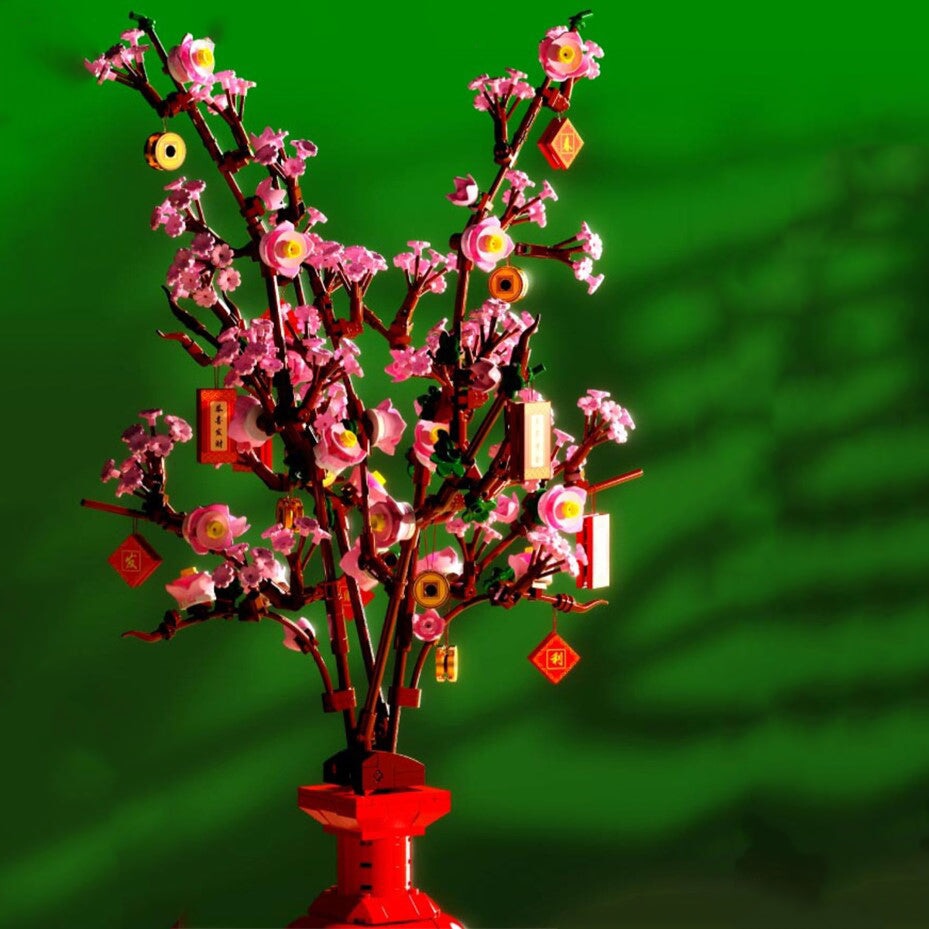 BowLift | Lucky Peach Blossom Vase Micro Building Blocks
