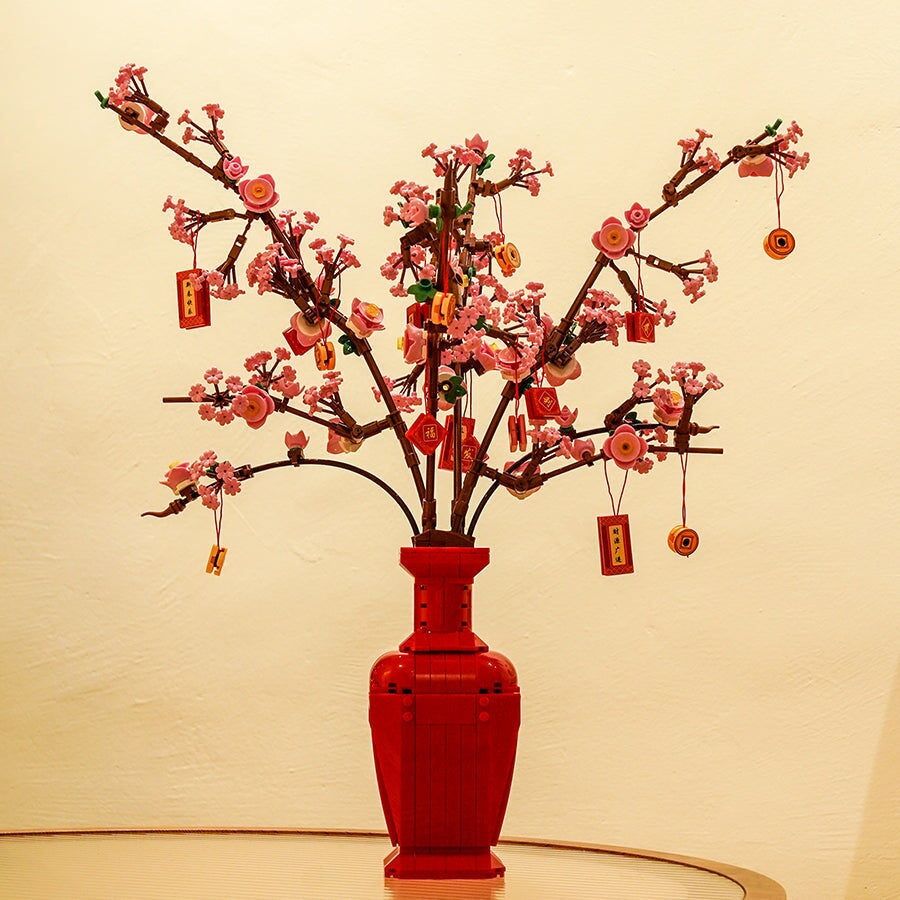 BowLift | Lucky Peach Blossom Vase Micro Building Blocks