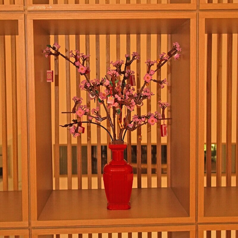 BowLift | Lucky Peach Blossom Vase Micro Building Blocks