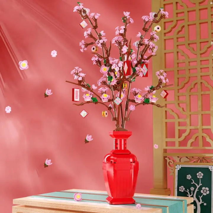 BowLift | Lucky Peach Blossom Vase Micro Building Blocks