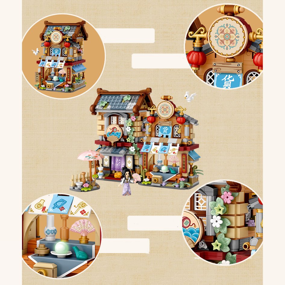 BowLift | Merchant Store & Horse Stable Micro Building Sets Collection