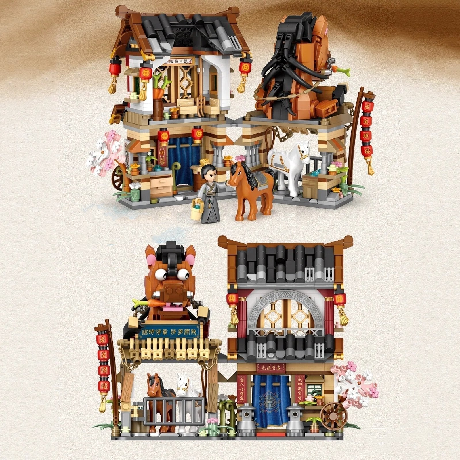 BowLift | Merchant Store & Horse Stable Micro Building Sets Collection