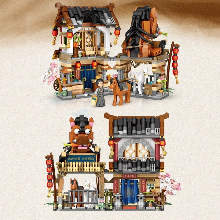 BowLift | Merchant Store & Horse Stable Micro Building Sets Collection