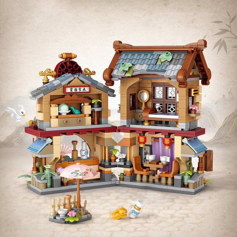 BowLift | Merchant Store & Horse Stable Micro Building Sets Collection
