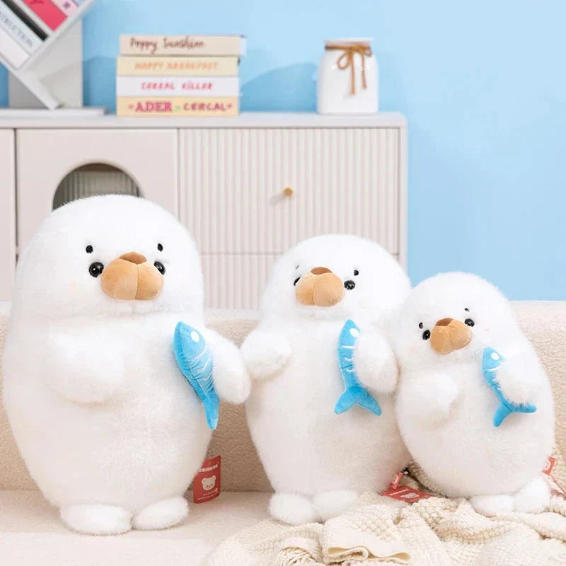 BowLift | Mochi Seal Plushie with Fish
