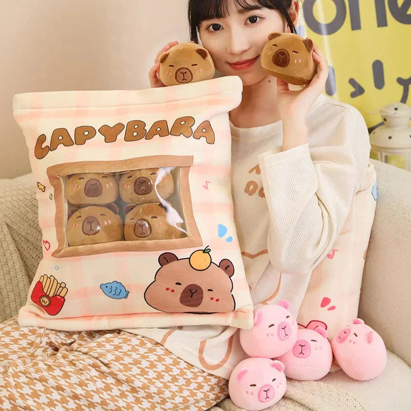 BowLift | Pink Brown Capybara Candy Bag Plushies