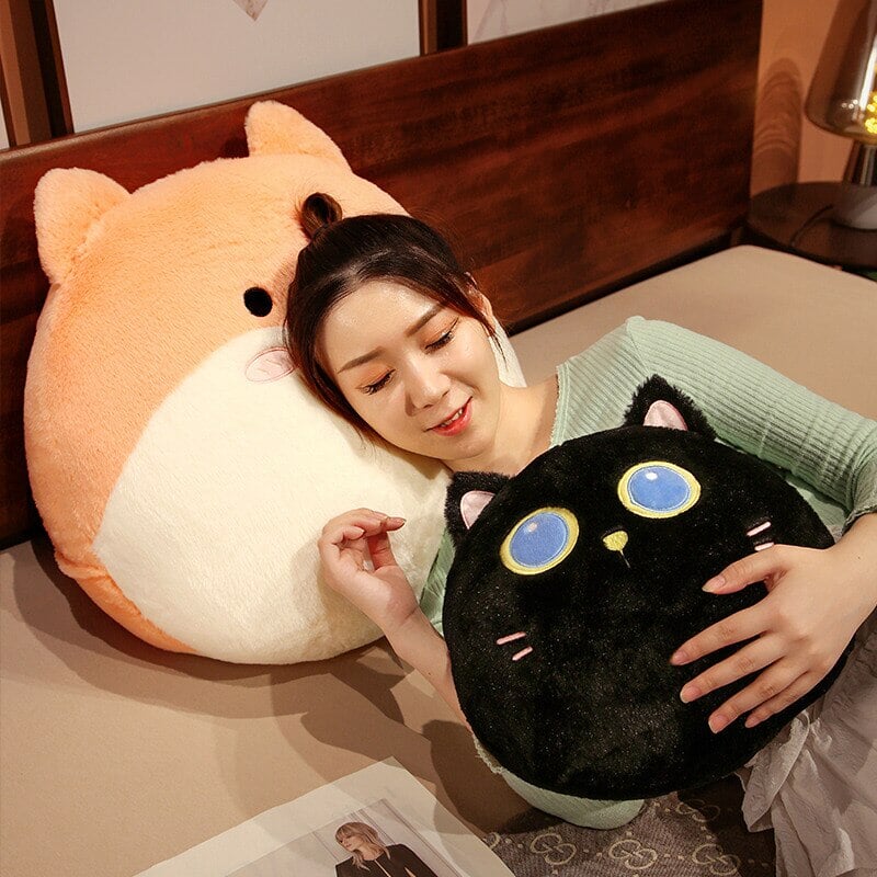 BowLift | Round Cat Bunny Fox Pillow Plushie Collection