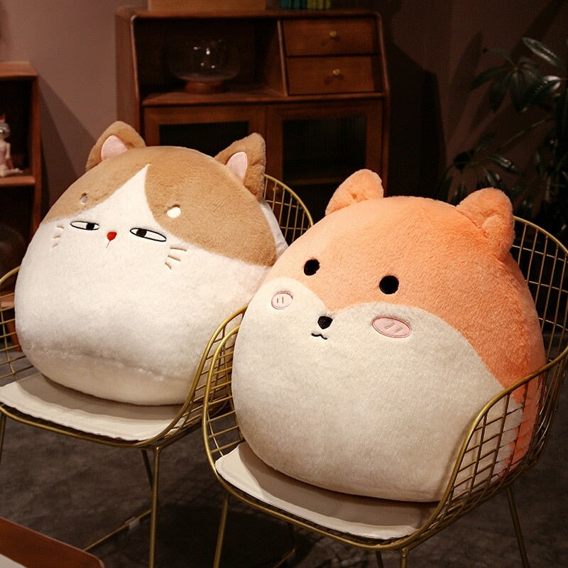 BowLift | Round Cat Bunny Fox Pillow Plushie Collection