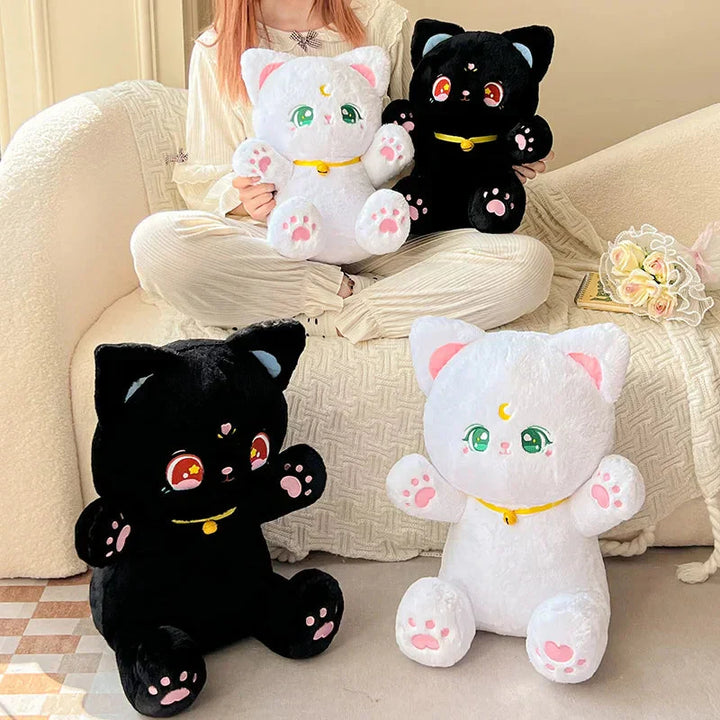 BowLift | Sailor Moon Fluffy Black White Cat Plushies