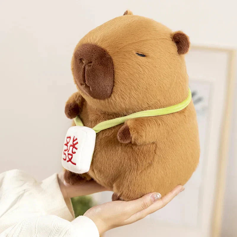 BowLift | Sleepy Capybara with Mahjong Backpack Plushie