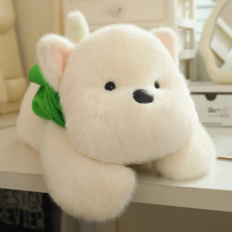 BowLift | Snowy the White Maltese Plushie with Frog Hat