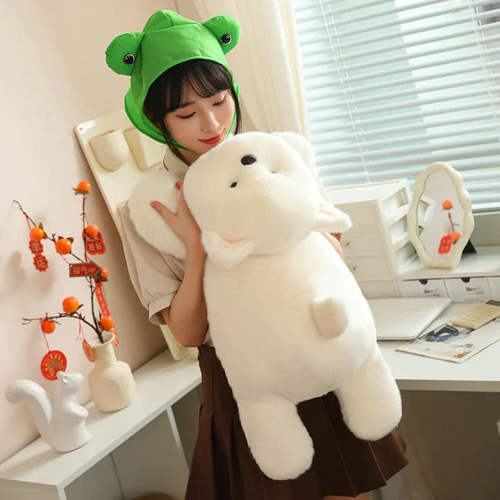 BowLift | Snowy the White Maltese Plushie with Frog Hat