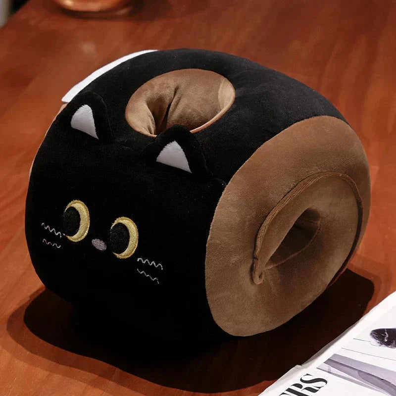BowLift | Soft Cat Swiss Roll Cake Handwarmer Plush with Blanket