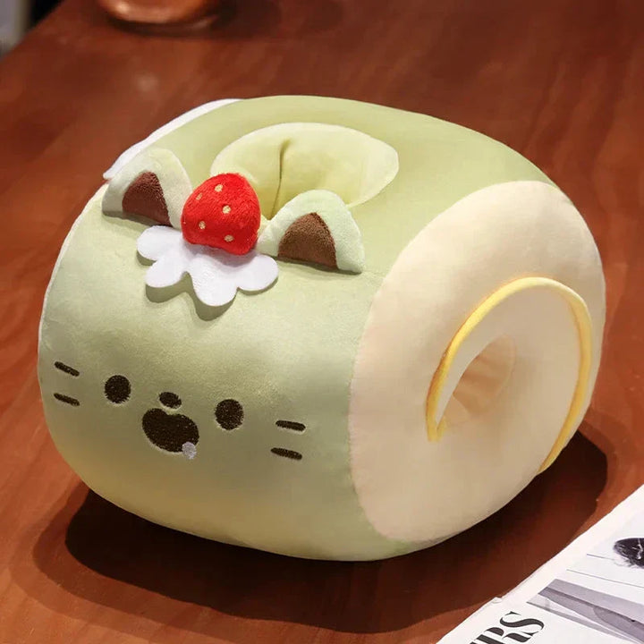 BowLift | Soft Cat Swiss Roll Cake Handwarmer Plush with Blanket