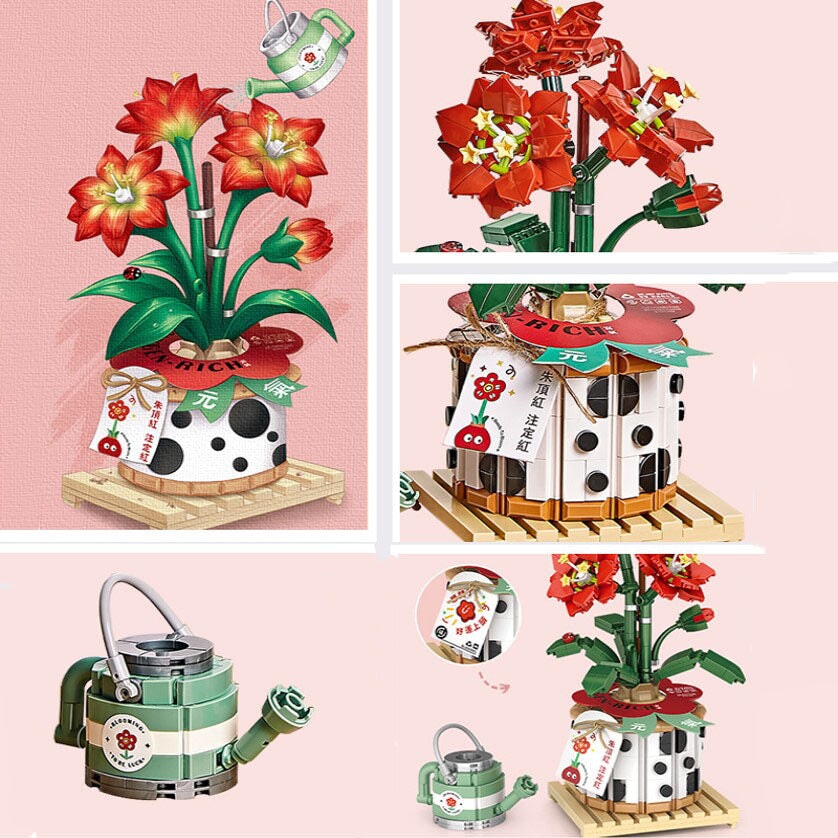 BowLift | Strawberry Pot & Red Flower Micro Building Blocks