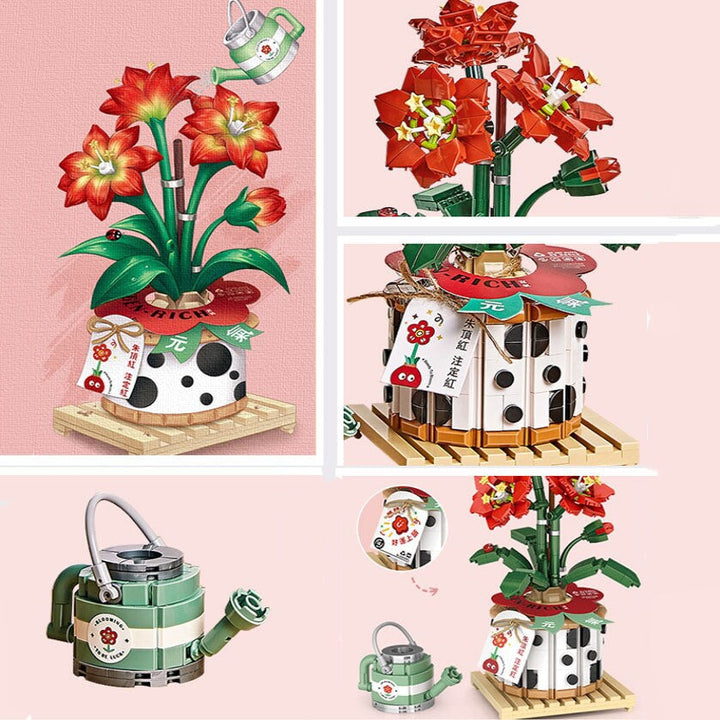 BowLift | Strawberry Pot & Red Flower Micro Building Blocks