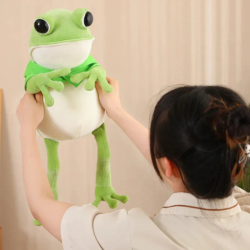 BowLift | Tito the Funny Green Frog Plush with Hat