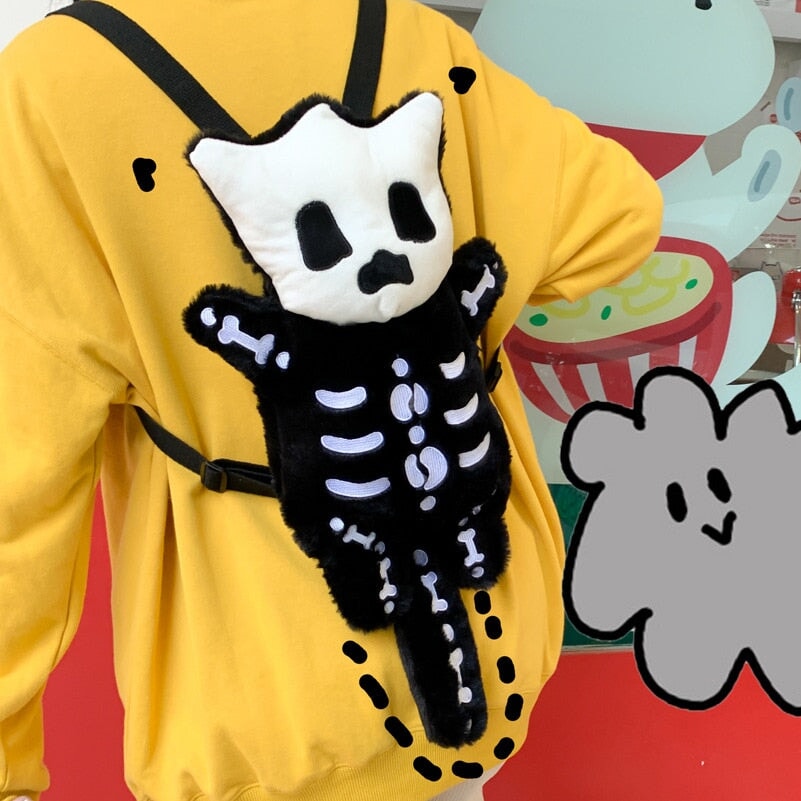 BowLift | Whisper the Mini Skeleton Plush Backpack