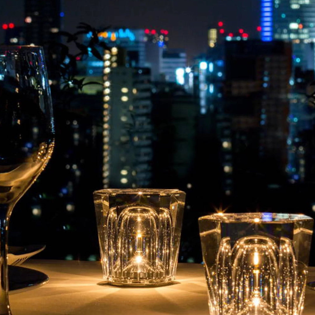 BowLift | Crystal Table Lamp VÉLORIA | Diamond Look & 360° Light Play | Wireless & USB Rechargeable | Up to 12 hrs. Light Duration