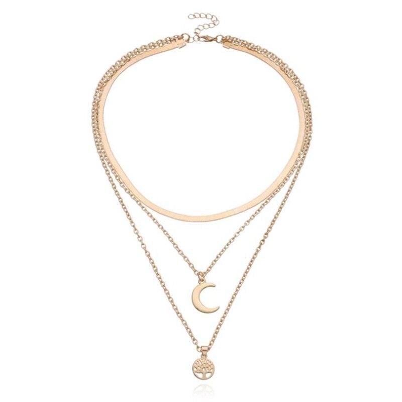 Selestina Tree of Life & Half Moon Luxury Multilayer Necklace Bowlift