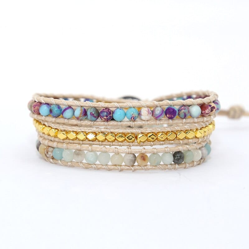 Seductive Amarilis Jasper Wrap Bracelet for Essential Energy Bowlift