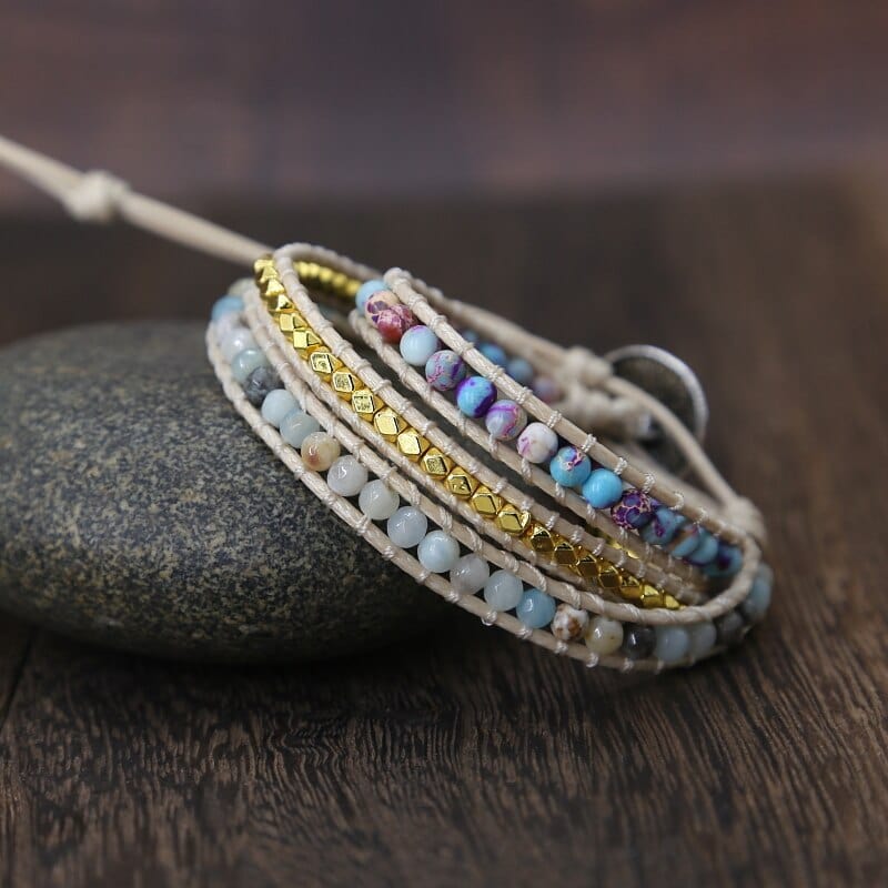 Seductive Amarilis Jasper Wrap Bracelet for Essential Energy Bowlift