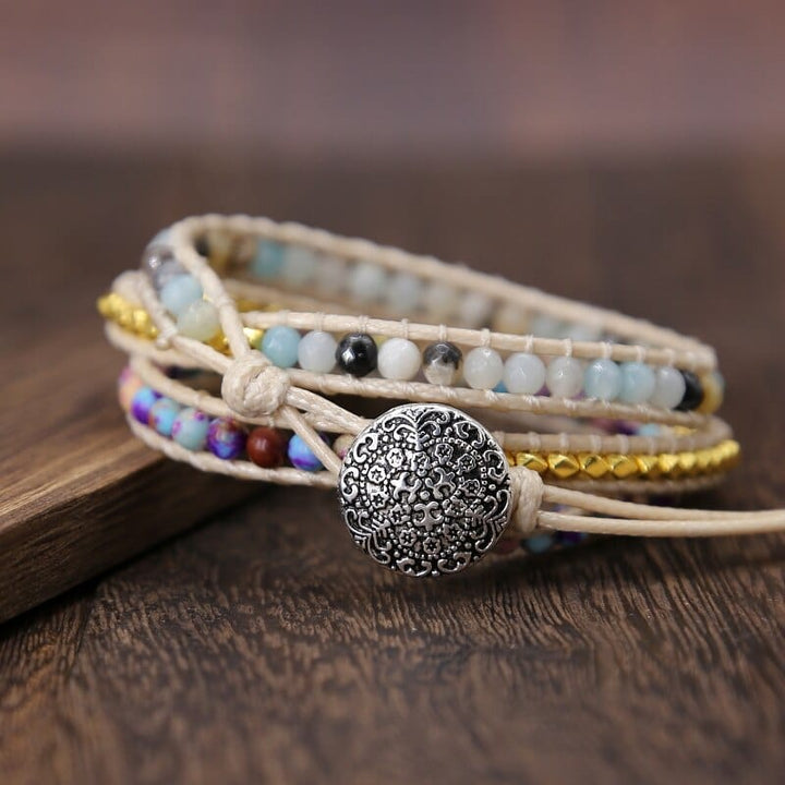 Seductive Amarilis Jasper Wrap Bracelet for Essential Energy Bowlift