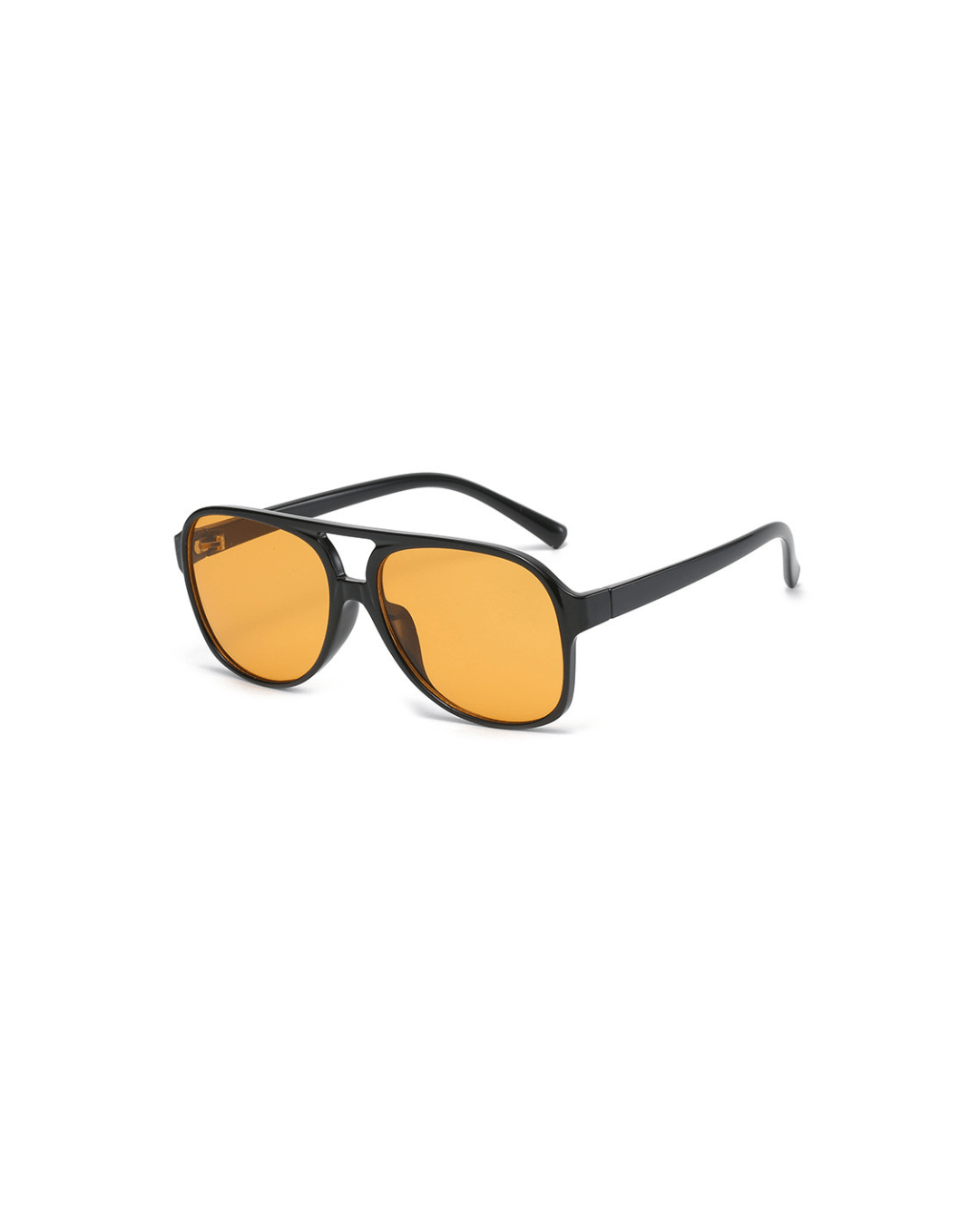 Oversized Aviator Sunglasses with Orange Lenses and UV Protection | Bowlift