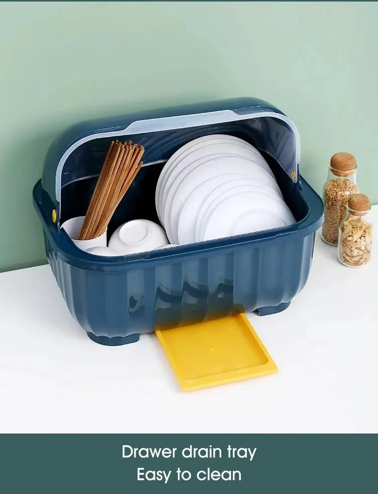 Kitchen Dish Drainer Rack Removable Drip Tray Organizer Drying Rack | Bowlift
