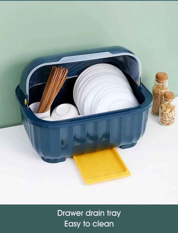 Kitchen Dish Drainer Rack Removable Drip Tray Organizer Drying Rack | Bowlift