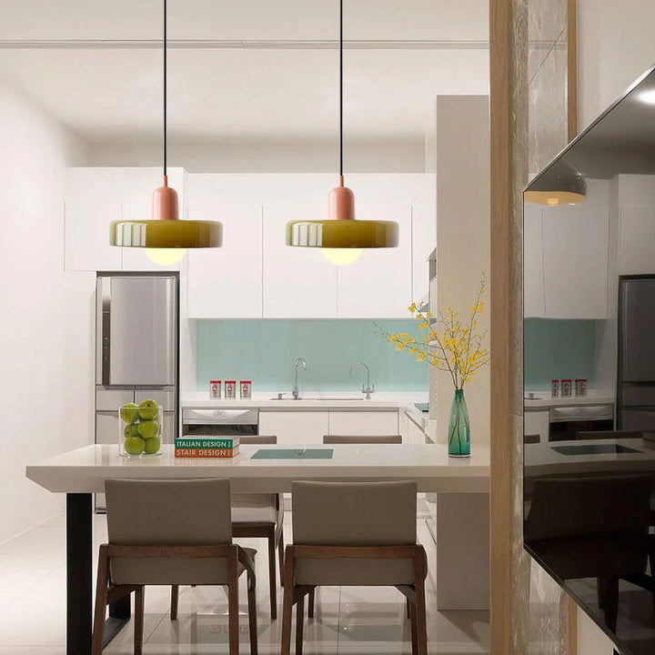 BowLift | Bauhaus Pendant Light made of Colored Glass