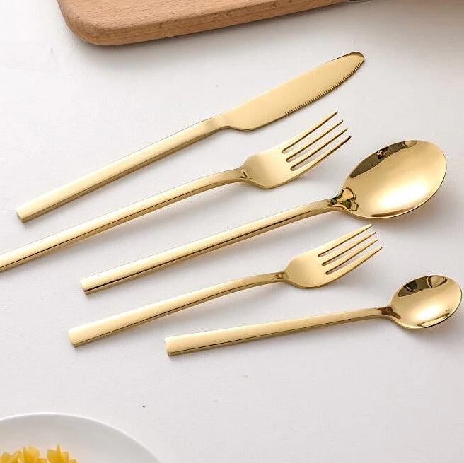 BowLift | LumiDine 30-piece Premium Cutlery Set | Stainless Steel | Modern Design | For 6 People | Durable & Dishwasher Safe