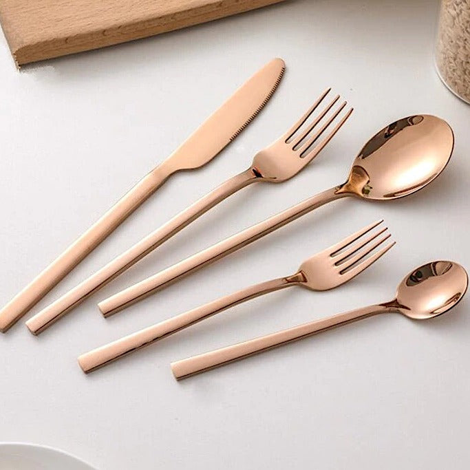 BowLift | LumiDine 30-piece Premium Cutlery Set | Stainless Steel | Modern Design | For 6 People | Durable & Dishwasher Safe
