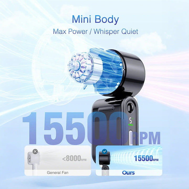 Foldable Handheld Turbo Mini Portable Fan | Bowlift