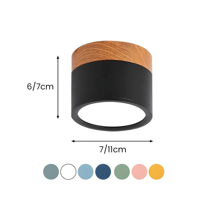BowLift | Ceiling Light with Pink Flush Wood Finish
