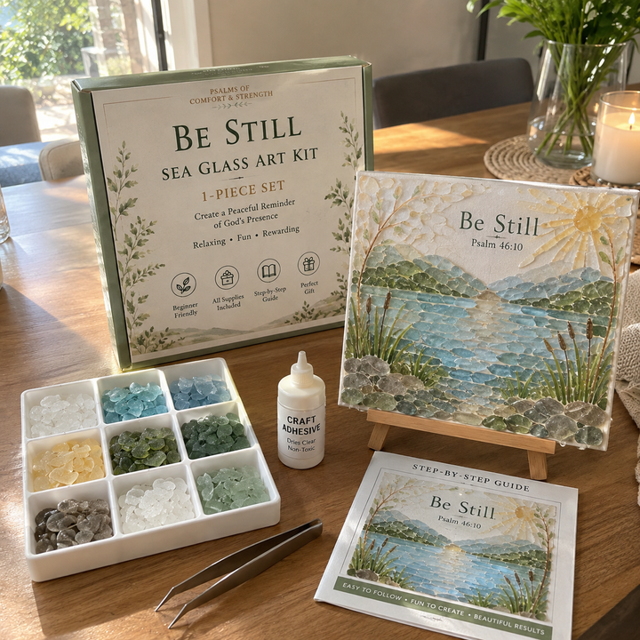 BowLift | Psalms of Comfort & Strength Sea Glass Art Kit