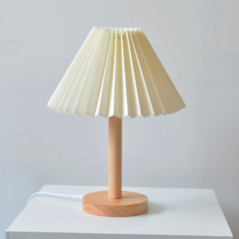 BowLift | Wood bedside lamp with folded shade