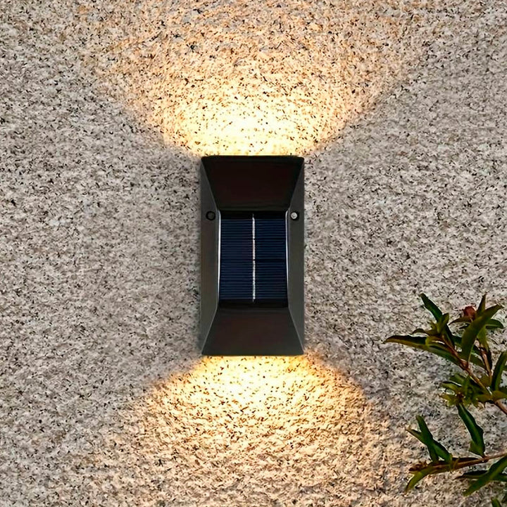 LED solar cell wall light (up-downlight), 2 pcs. Black | Bowlift