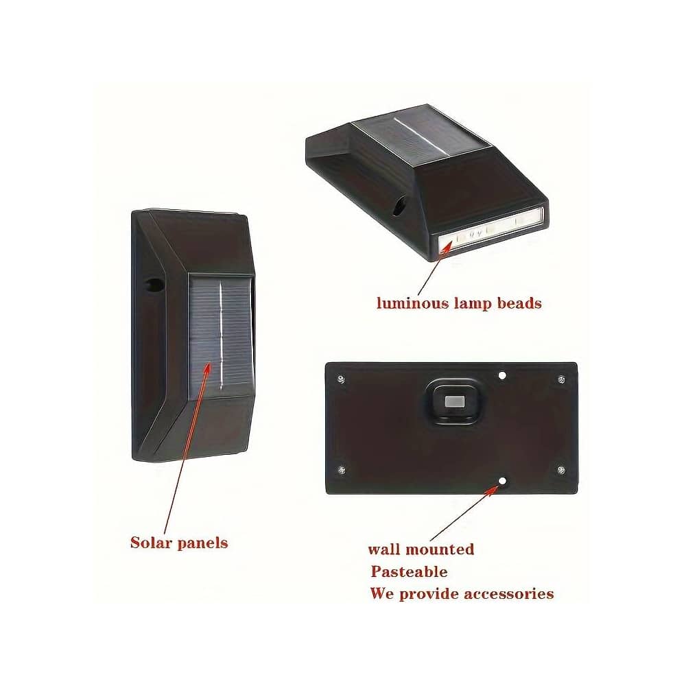 LED solar cell wall light (up-downlight), 2 pcs. Black | Bowlift