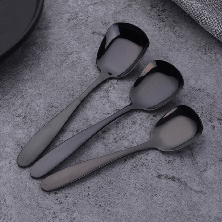 BowLift | Lepeluxe – 3-piece Stainless Steel Serving Spoon Set with Flat Bottom