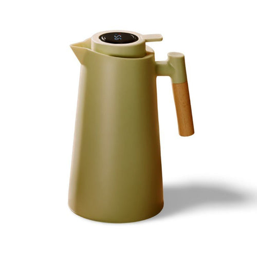 BowLift | Lattea – Thermal Jug with Temperature Display, Leak-Proof Design & Wooden Handle