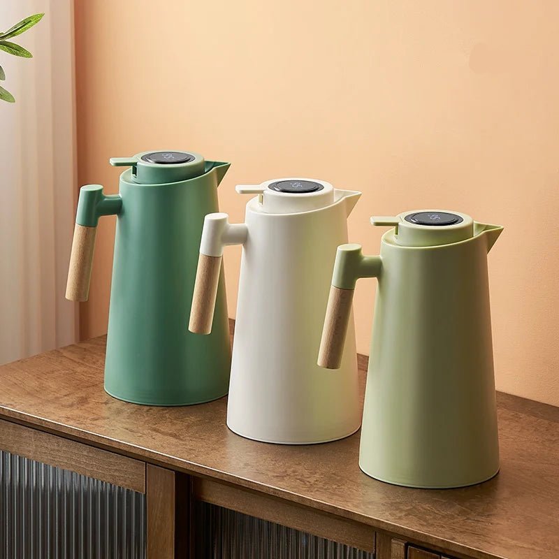 BowLift | Lattea – Thermal Jug with Temperature Display, Leak-Proof Design & Wooden Handle