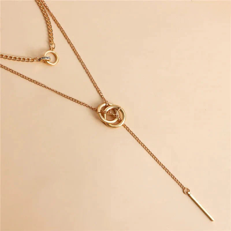 BowLift | Layered Dual Circle Chain Necklace