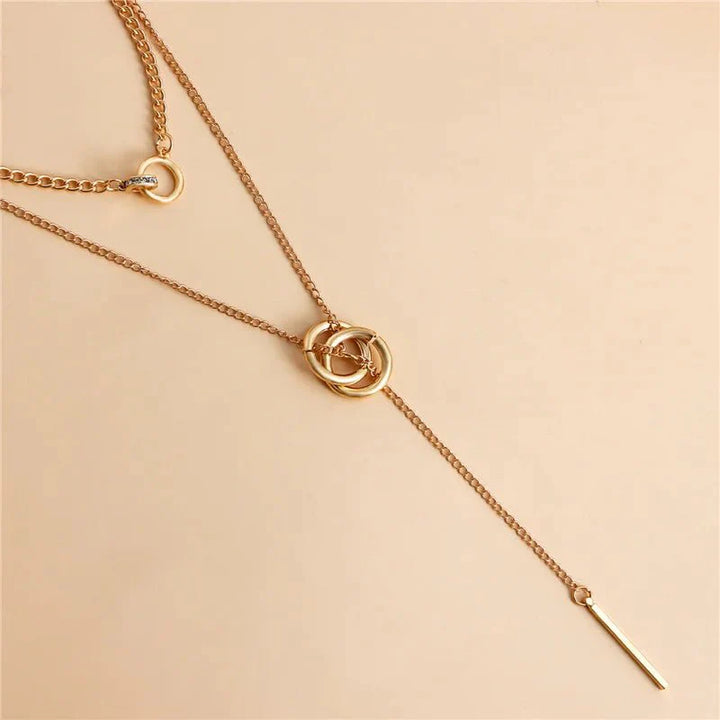 BowLift | Layered Dual Circle Chain Necklace