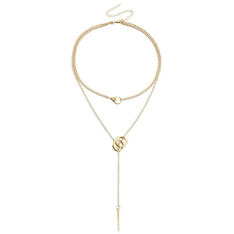 BowLift | Layered Dual Circle Chain Necklace
