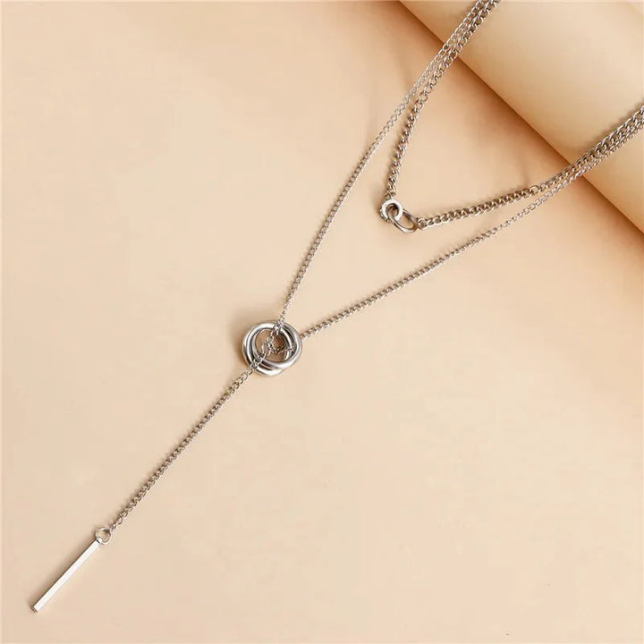 BowLift | Layered Dual Circle Chain Necklace
