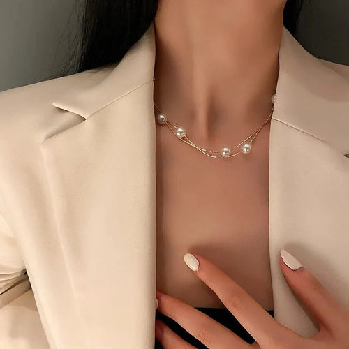 BowLift | Layered Pearl Classy Choker Necklace